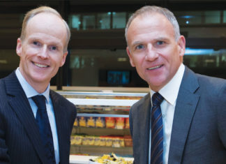 Booker CEO Charles Wilson with Tesco boss Dave Lewis