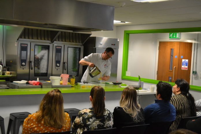 Demonstration chef and trainer James Ball hosted workshops on food suitable for the new dysphagia frameworks