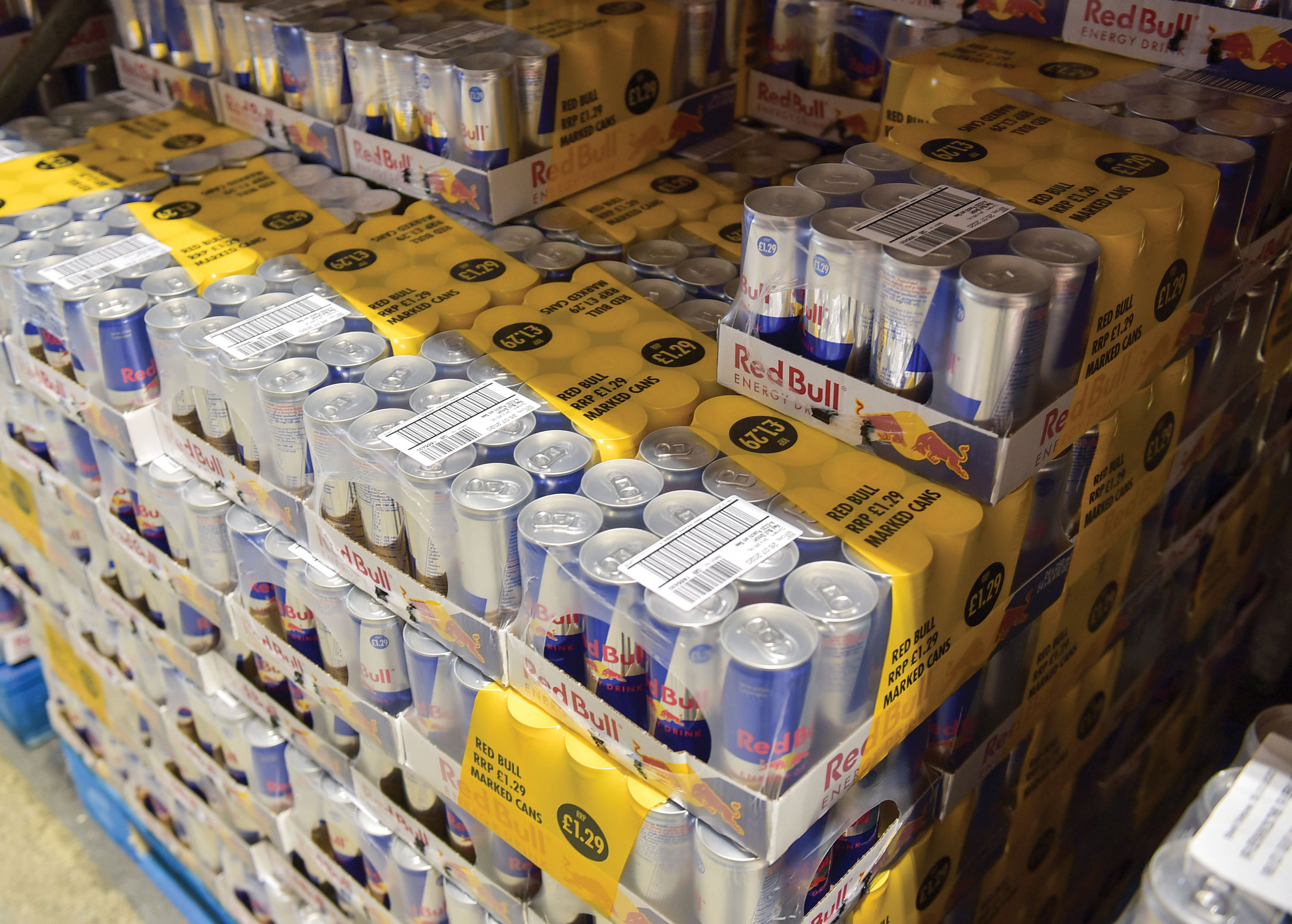 The Red Bull range on display at Dee Bee