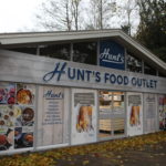HUNT’S FOOD OUTLET FRONT OF STORE, DIGBY ROAD, SHERBORNE