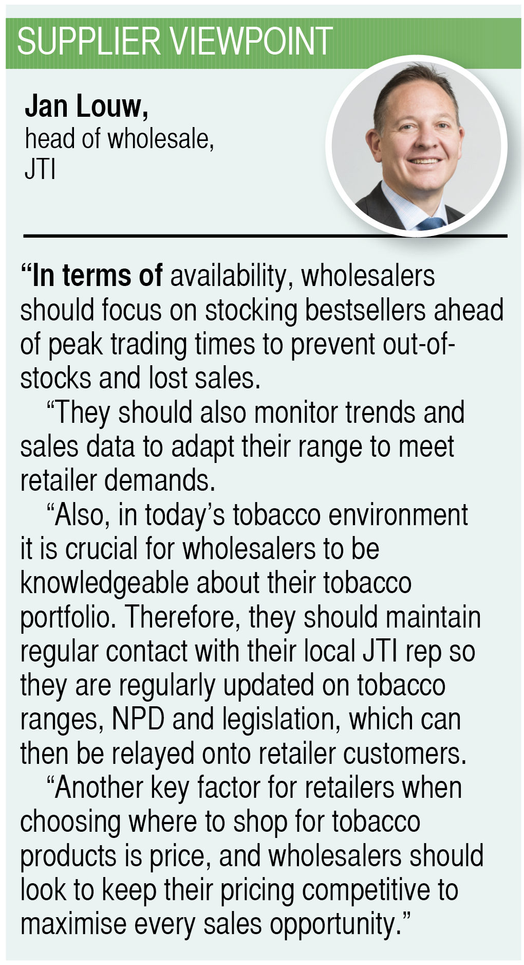 menthol ban supplier viewpoint